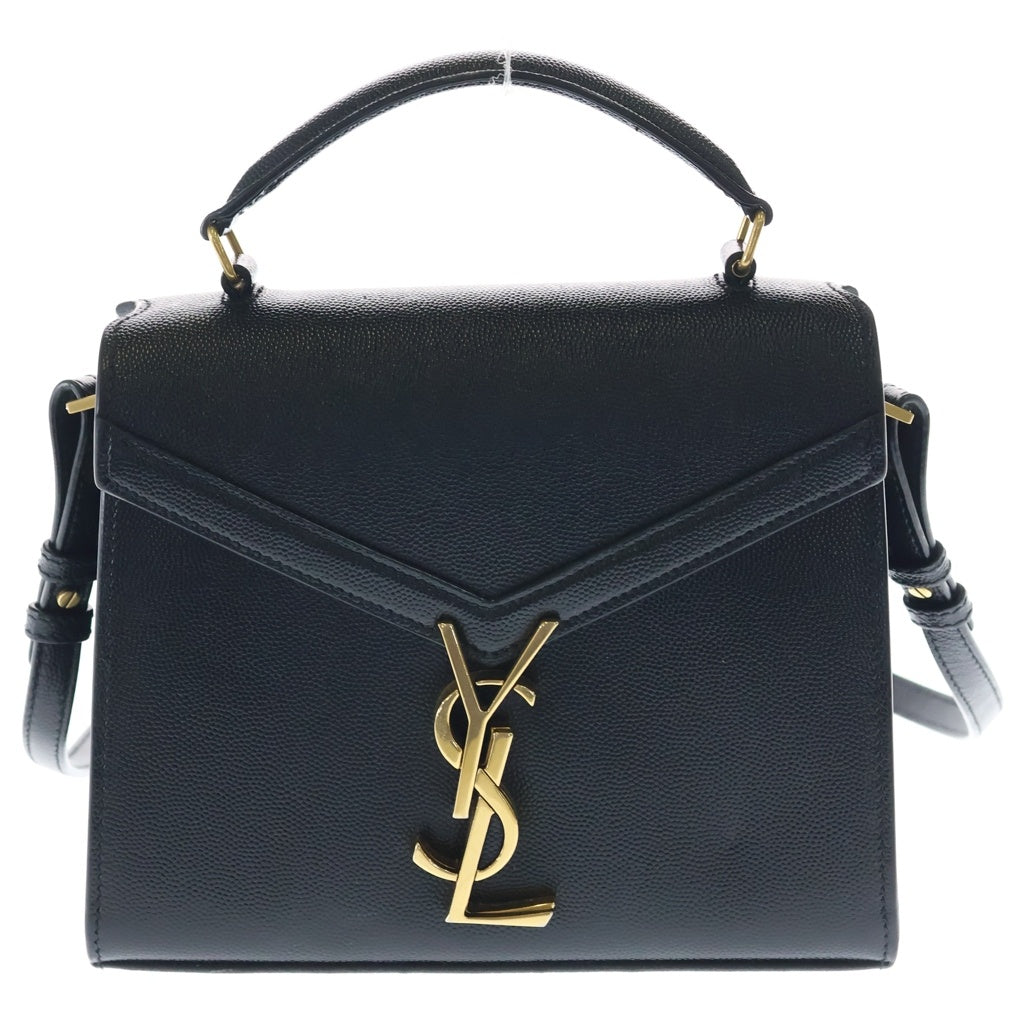 SAINT LAURENT PARIS(サンローランパリ) カサンドラ トップハンドル 2WAYショルダーバッグ ハンドバッグ ブラック レザー 623931 ゴールド金具 レディース