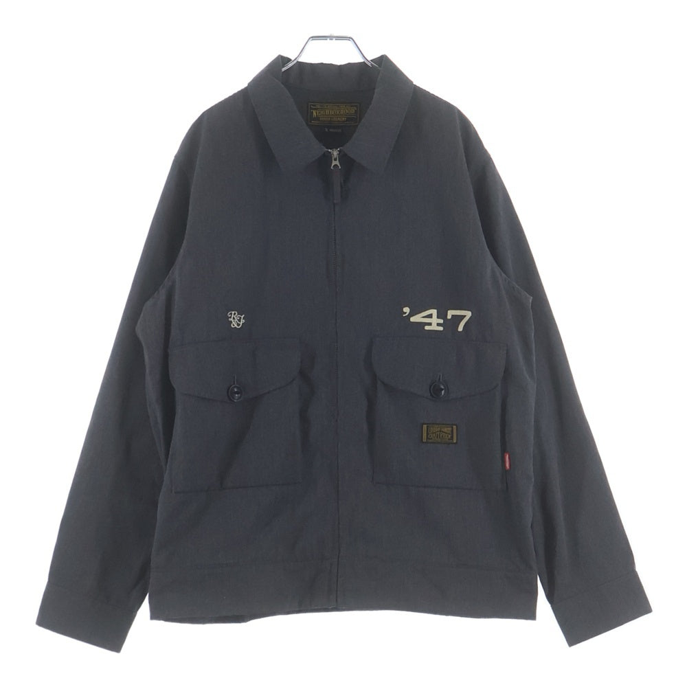 NEIGHBORHOOD(ネイバーフッド) 11SS FIXX.47 ER-JKT 背面刺繍ジップアップ ジャケット 111BRNH-JKM01 グレー