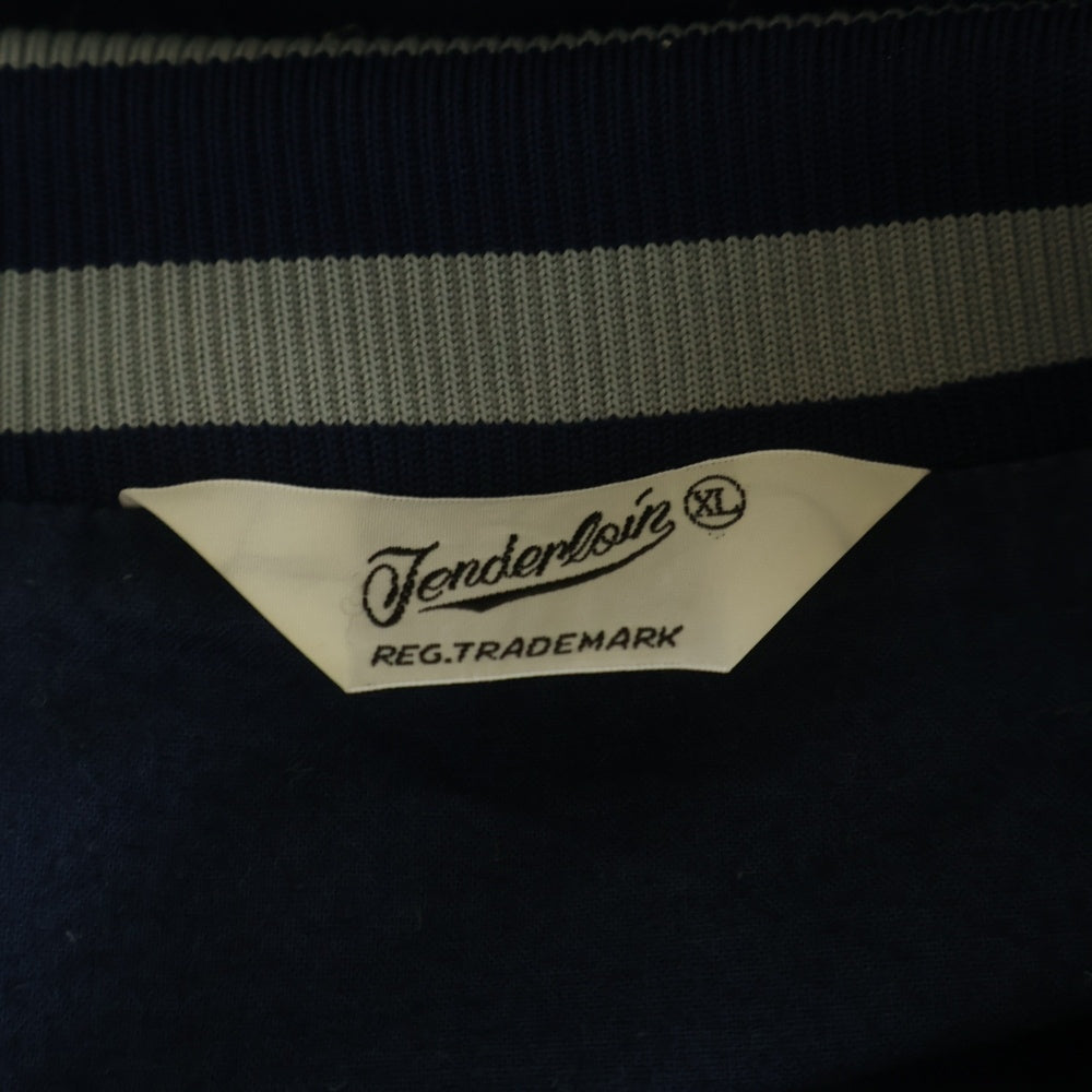TENDERLOIN(テンダーロイン) T-NYLON RIB JKT ティナイロン リブバーシティ スタジアムジャケット ネイビー