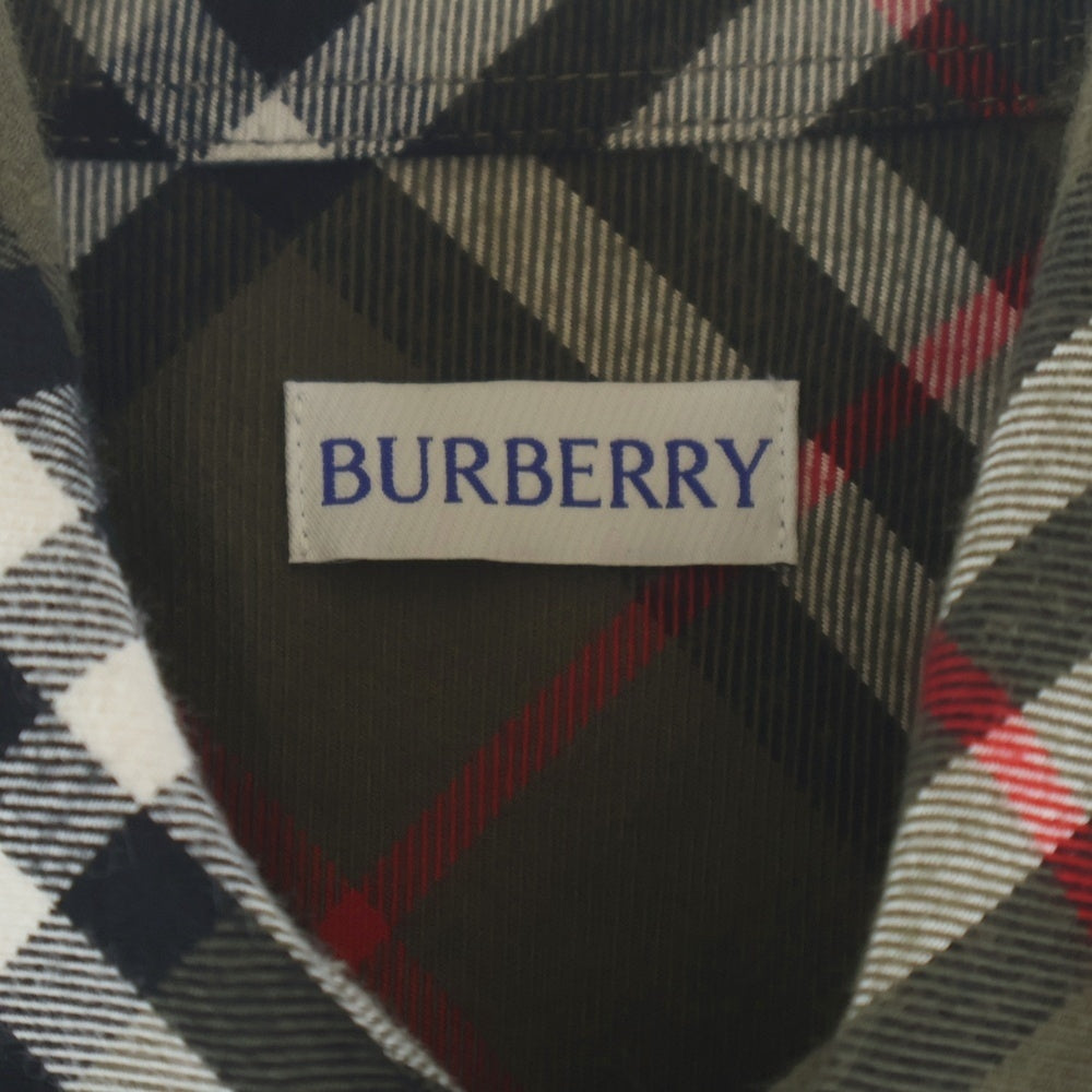 BURBERRY(バーバリー) ヴィンテージ コットン ノバチェック ボタンダウン 長袖シャツ グリーン