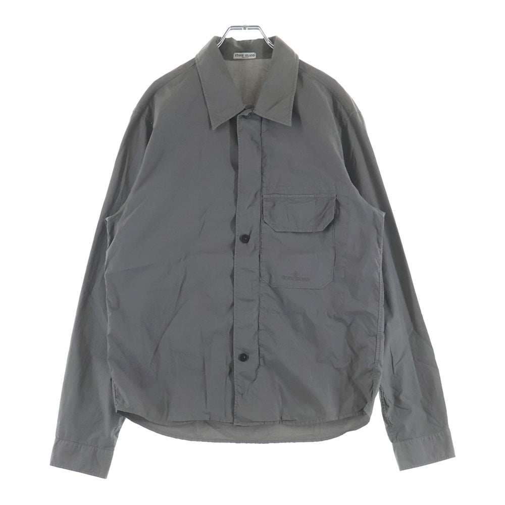 STONE  ストーンアイランド 00s 07SS ジップアップ ガーメントダイ 46151A02 ジップアップシャツ グレー STONE ISLAND(ストーンアイランド) 00s 07SS ジップアップ ガーメント