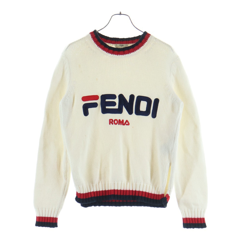FENDI(フェンディ) ×FILA フロントロゴ FAE137 A6JR コットンニット ホワイト