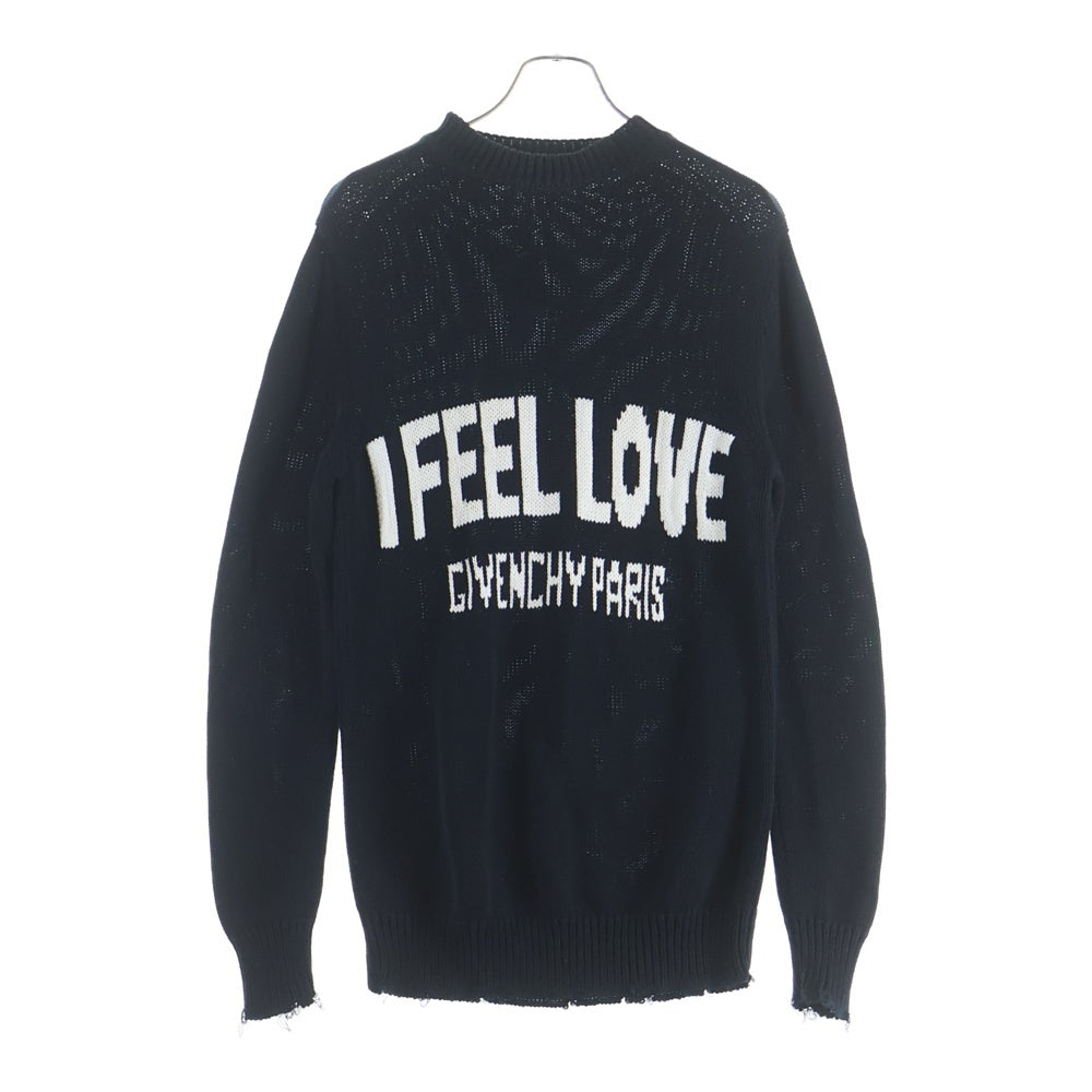 GIVENCHY(ジバンシィ) I Feel Love Damage Knit Sweater 17Y 7899 557 コットンニット ブラック