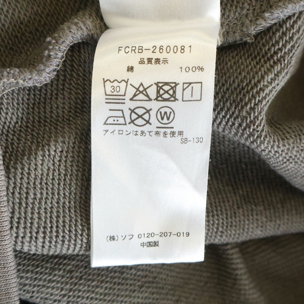 F.C.R.B./F.C.Real Bristol/FCRB(エフシーアールビー/エフシーレアルブリストル) V.I.P CREWNECK SWEAT ワンポイントロゴ スウェット トレーナー FCRB-260081 チャコールグレー