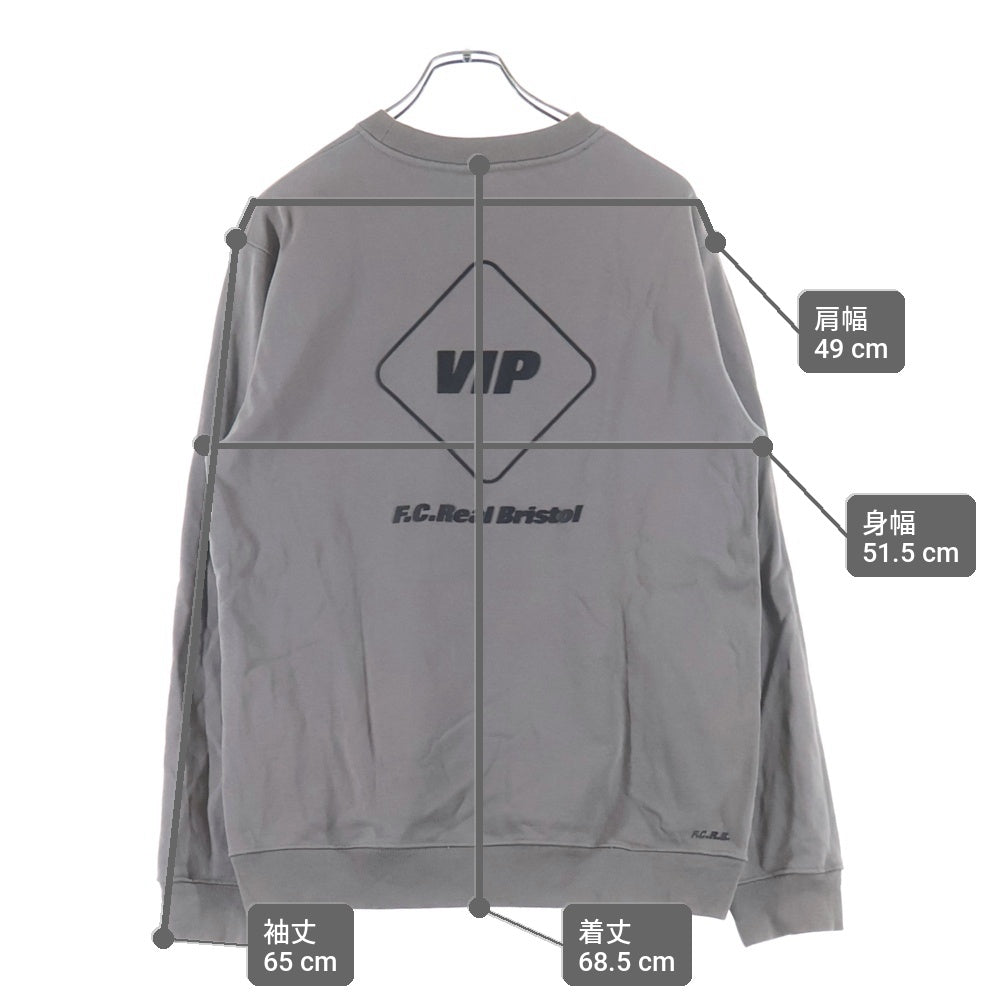 F.C.R.B./F.C.Real Bristol/FCRB(エフシーアールビー/エフシーレアルブリストル) V.I.P CREWNECK SWEAT ワンポイントロゴ スウェット トレーナー FCRB-260081 チャコールグレー