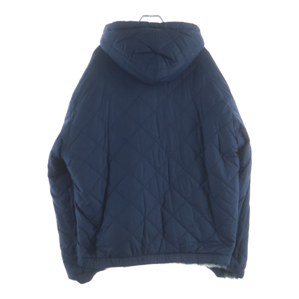 SUPREME(シュプリーム) 20AW Faux Fur Reversible Hooded Jacket フェイクファーリバーシブルフーデッドジャケット バックロゴ ファージャケット ブルー