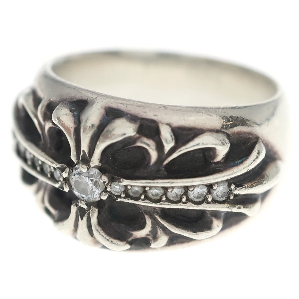 CHROME HEARTS(クロムハーツ) FLRL CRS P/DIA フローラルクロスリング PAVEダイヤ シルバー