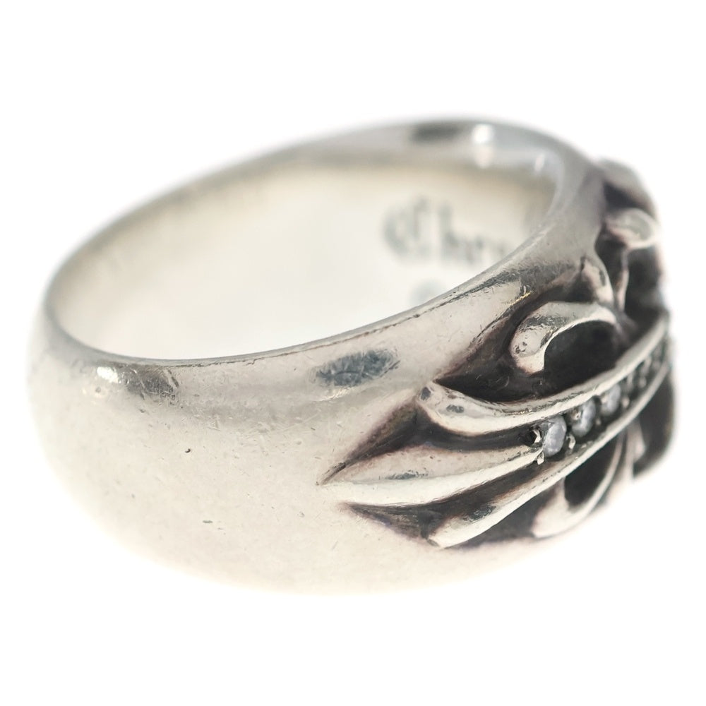 CHROME HEARTS(クロムハーツ) FLRL CRS P/DIA フローラルクロスリング PAVEダイヤ シルバー
