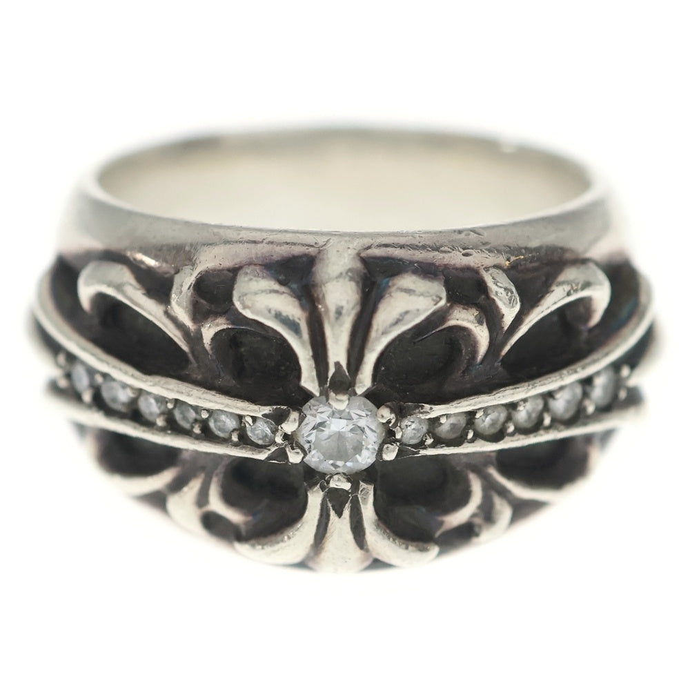 CHROME HEARTS(クロムハーツ) FLRL CRS P/DIA フローラルクロスリング PAVEダイヤ シルバー