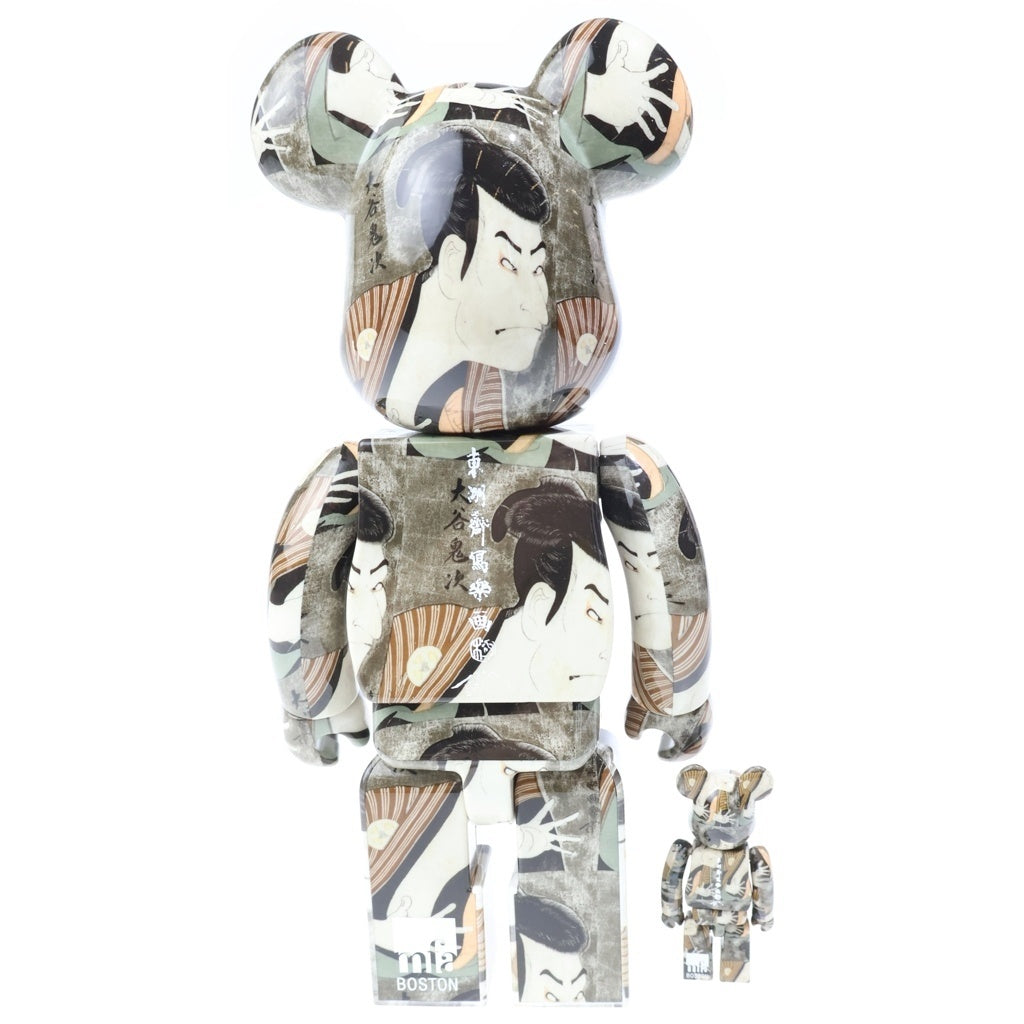 MEDICOM TOY(メディコムトイ) BE@RBRICK ベアブリック 東洲斎写楽 「三代目大谷鬼次の奴江戸兵衛」100&400% 総柄ベージュ