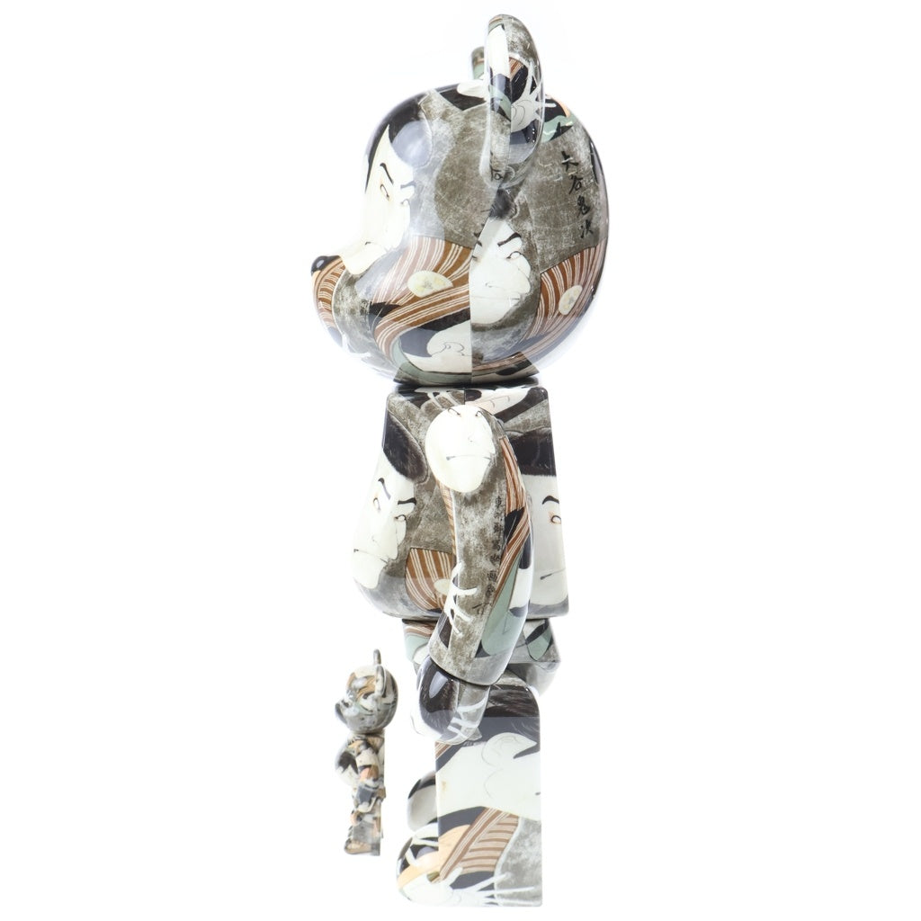 MEDICOM TOY(メディコムトイ) BE@RBRICK ベアブリック 東洲斎写楽 「三代目大谷鬼次の奴江戸兵衛」100&400% 総柄ベージュ
