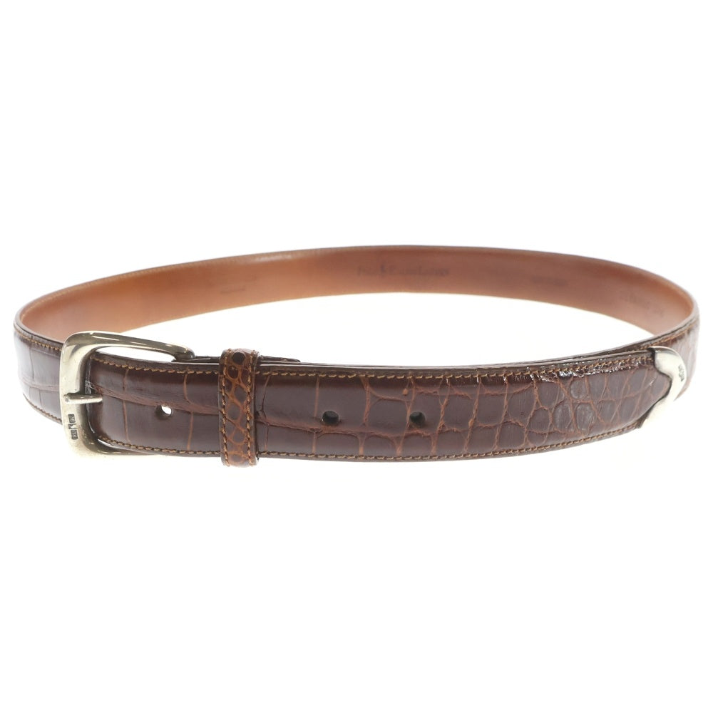 POLO RALPH LAUREN(ポロラルフローレン) クロコ ウエスタン イタリア製 2118450 ベルト ブラウン