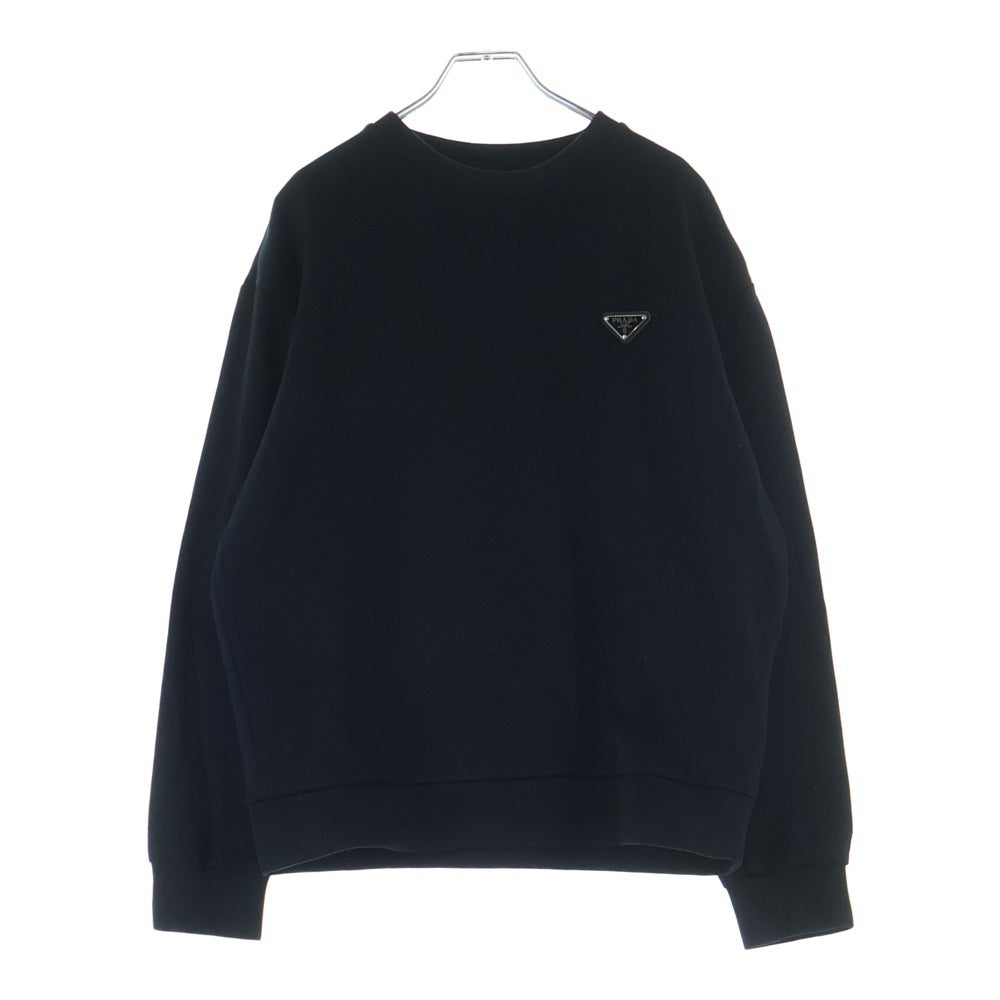 PRADA(プラダ) 24SS テクニカルコットン 三角プレート UJL90B クルーネックスウェット ブラック