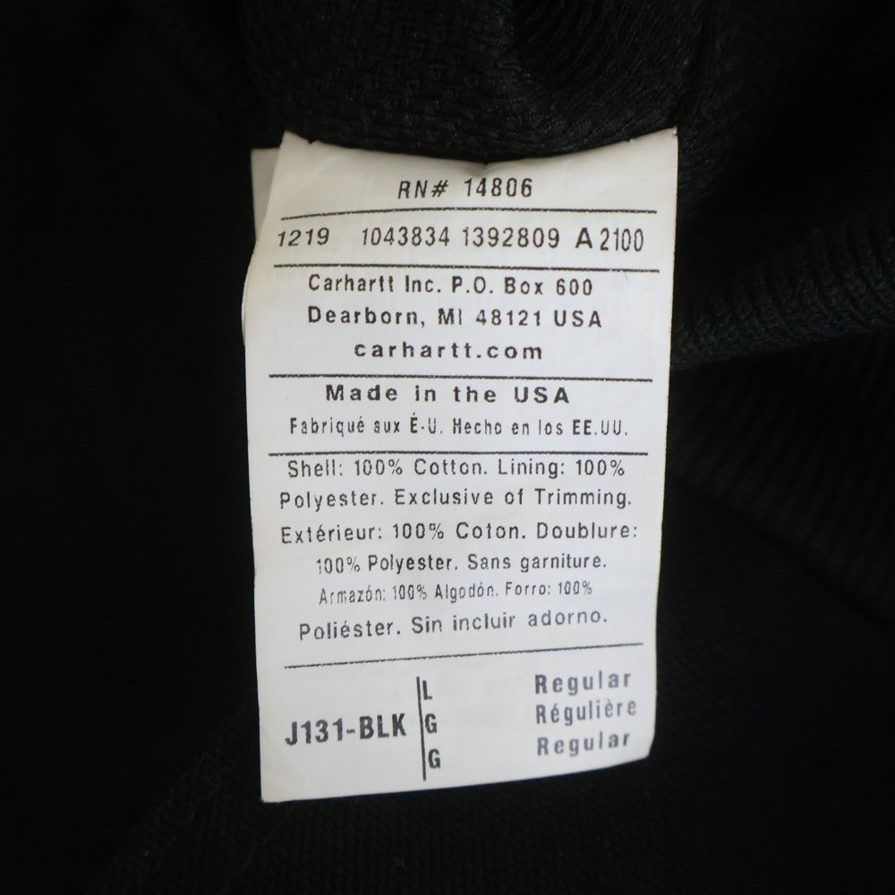 CARHARTT(カーハート) DUCK ACTIVE JACKET ダック アクティブ ジャケット 裏地メッシュ USA製 J131 ブラック