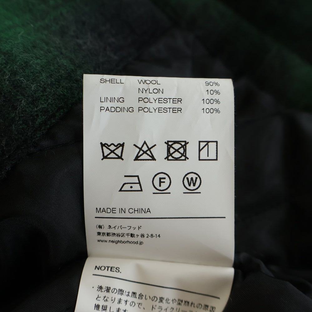 NEIGHBORHOOD(ネイバーフッド) 24AW CPO SHIRT LS OMBRE キルティングライニング 242TSNH-SHM06 シャツジャケット グリーン