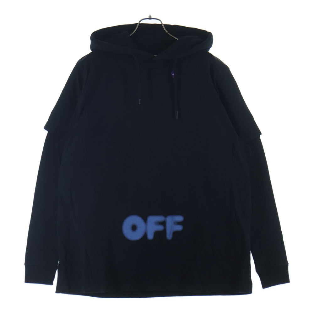 OFF-WHITE(オフホワイト) レイヤード フーディーパーカー OMBB042F1819203 ブラック