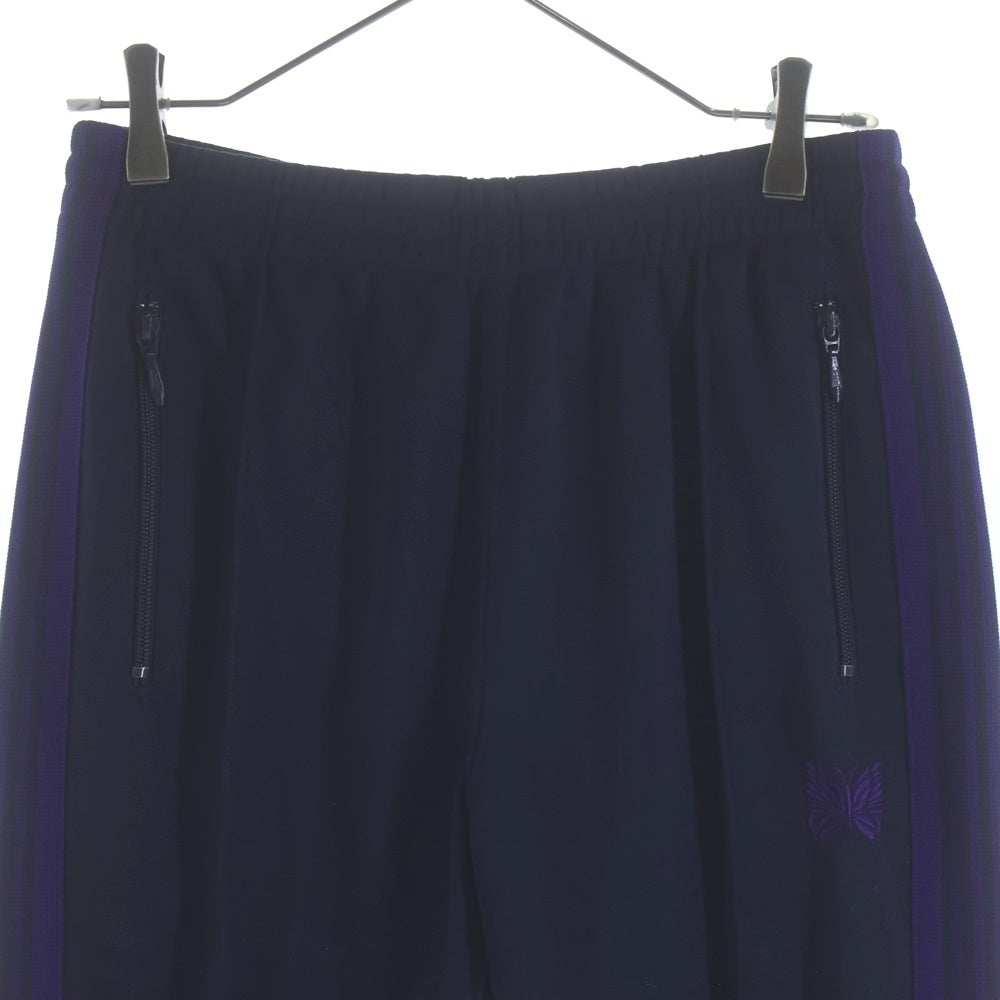 Needles(ニードルス) 23AW Narrow Track Pant Poly Smooth ロゴ刺繍 ナロー トラックパンツ ネイビー/パープル NS247