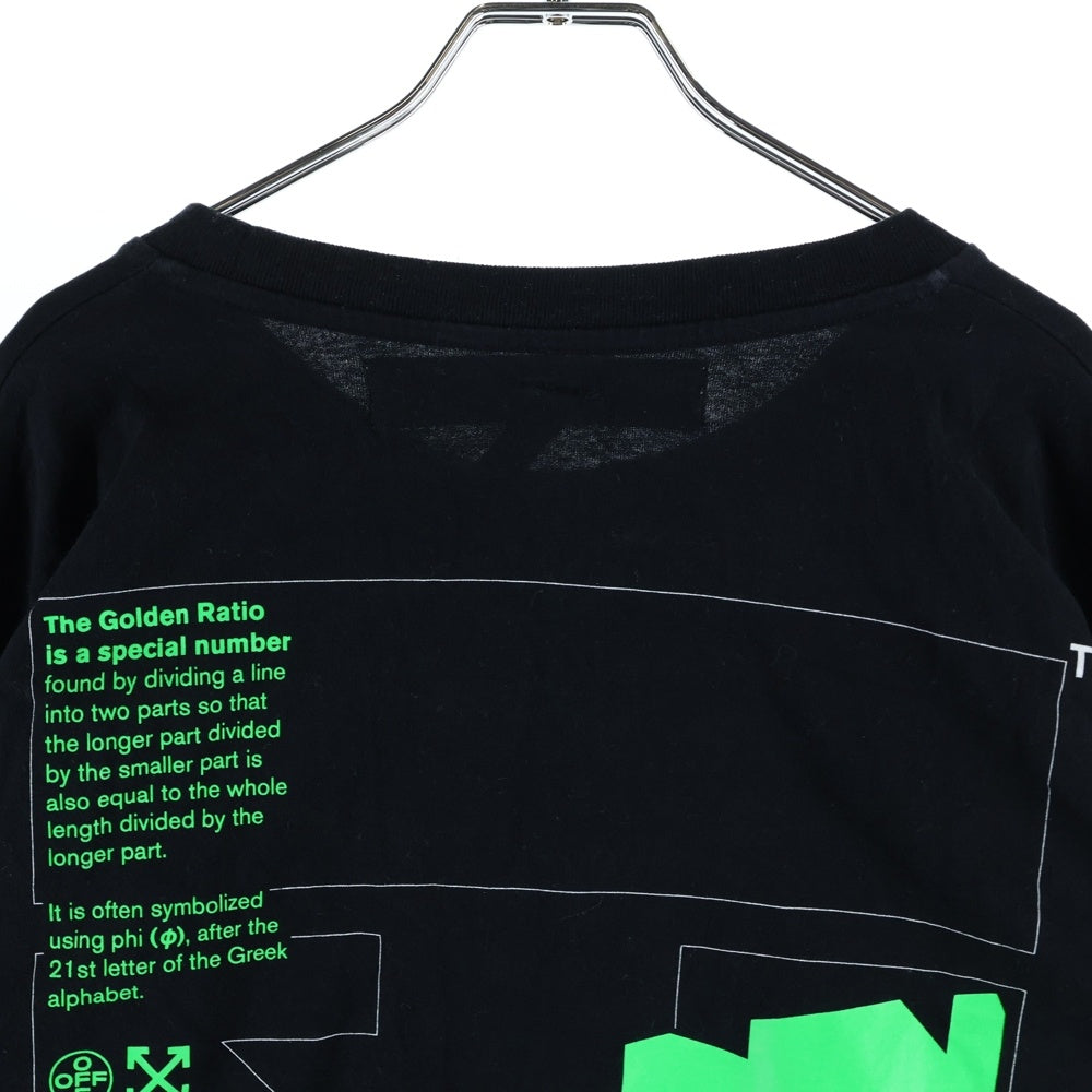 OFF-WHITE(オフホワイト) Golden Ratio Print Layered ドッキング ロングスリーブTシャツ ブラック OMAB022R20185006