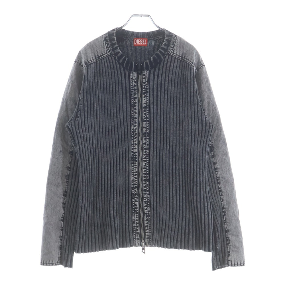 DIESEL ディーゼル 25SS K-MATTY ケーマッティ ジップアップ 長袖セーター A17464 0QMAN グレー DIESEL(ディーゼル) 25SS K-MATTY ケーマッティ ジップアップ 長袖