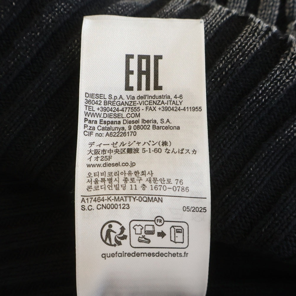 DIESEL(ディーゼル) 25SS K-MATTY ケーマッティ ジップアップ 長袖セーター A17464 0QMAN グレー