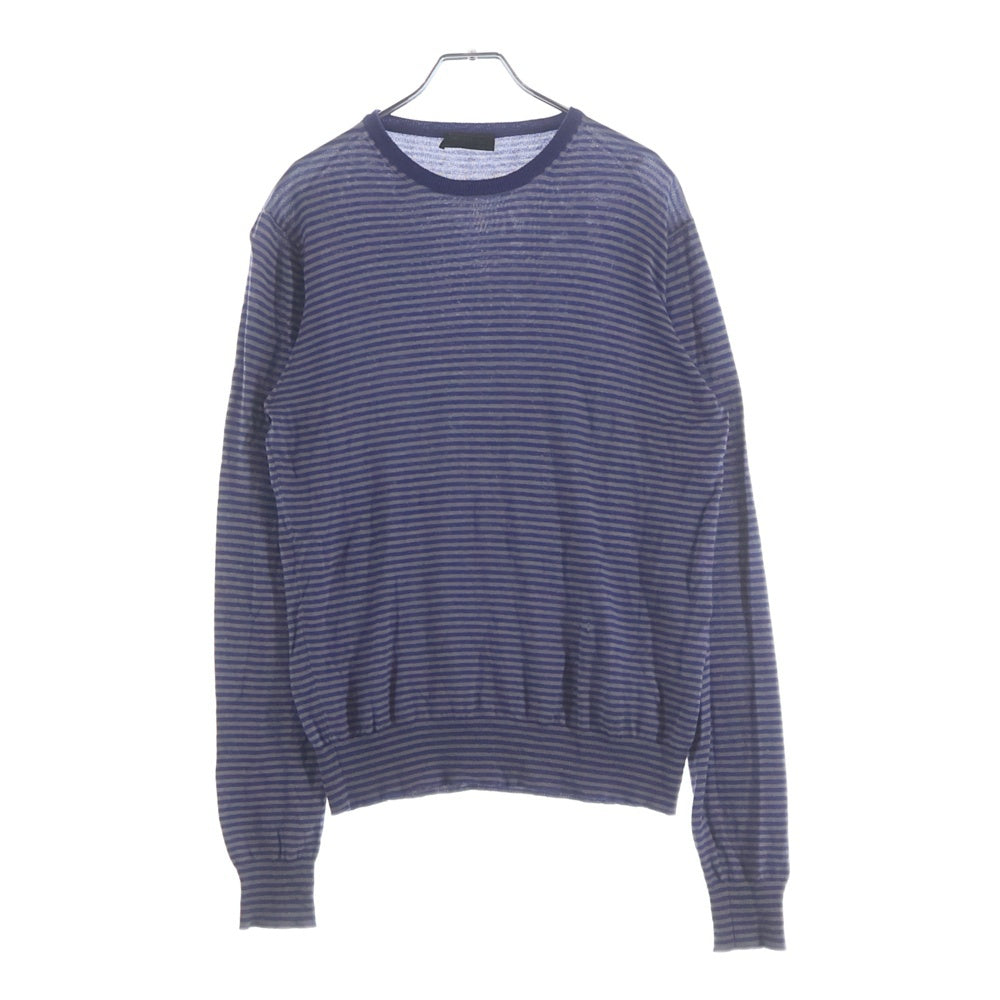 PRADA プラダ 09SS ハイゲージ UMN575 プルオーバーニット ボーダー ブルー PRADA(プラダ) 09SS ハイゲージ UMN575 プルオーバーニット ボーダー
