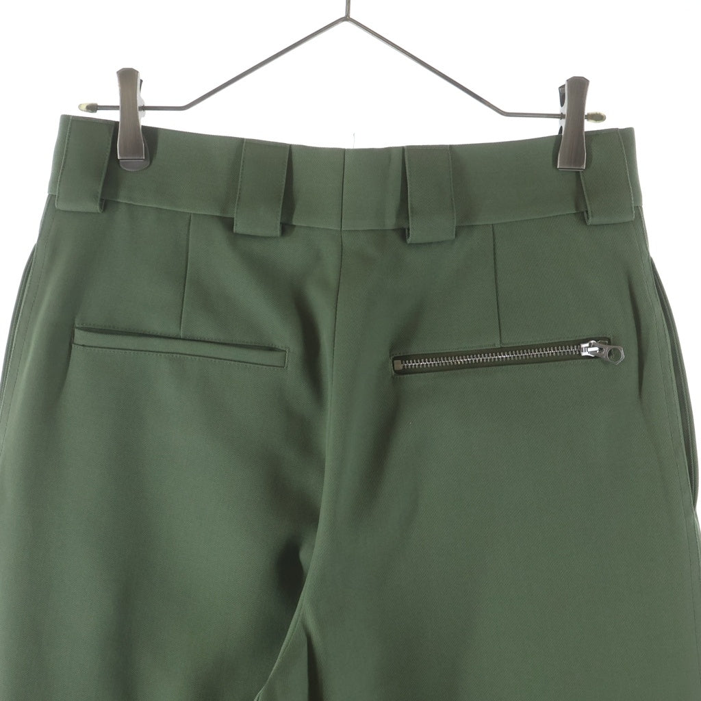 JIL SANDER(ジルサンダー) 22AW ウールギャバジン ジップデザイン スラックスパンツ JSMU311201 カーキ