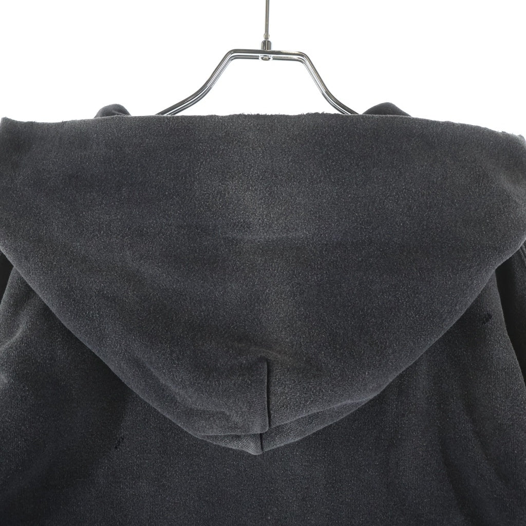 VISVIM(ヴィスヴィム) 23SS COURT HOODIE P.O CRASH ダメージ加工 フーディプルオーバーパーカー ダークグレー 0123105010019