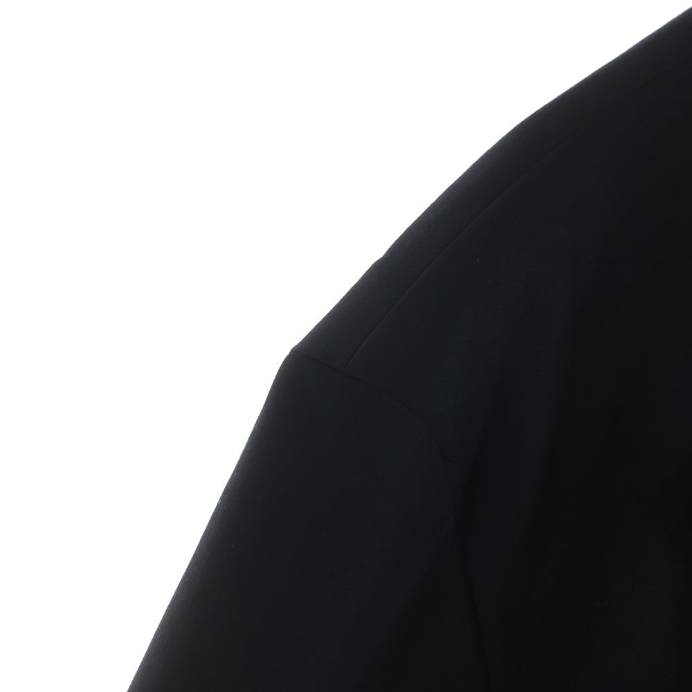 Yohji Yamamoto POUR HOMME(ヨウジヤマモト プールオム) 23SS GABARDINE W-DOUBLE BODY PEAKED JKA 断ち切り ウールギャバ HZ-J27-100 ロングロート ブラック