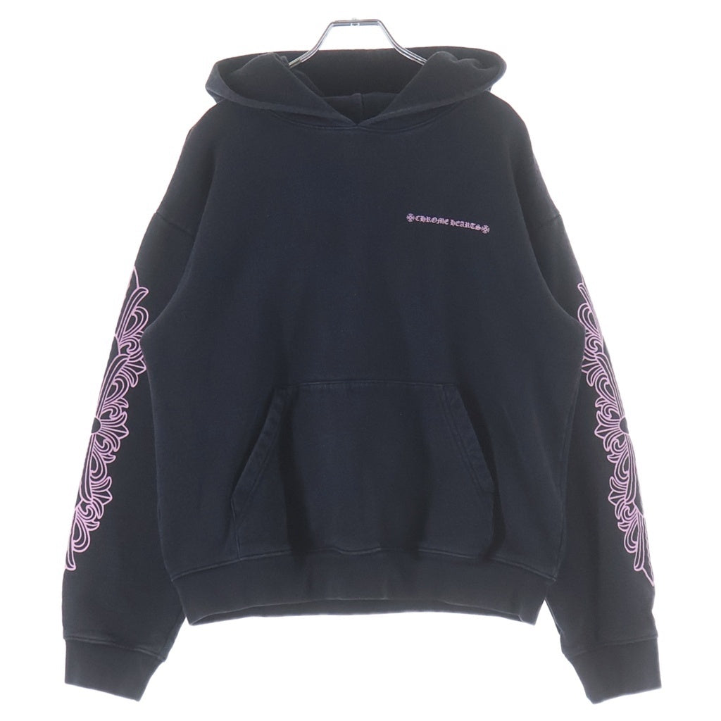 CHROME HEARTS(クロムハーツ) × MATTY BOY PULLOVER HOODIE ARCH アーチロゴTバープリントプルオーバースウェットパーカー ブラック/ピンク