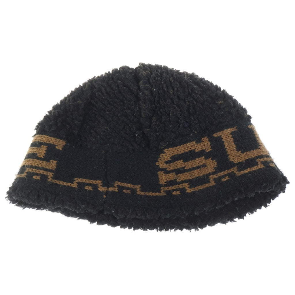 SUPREME(シュプリーム) 23AW Sherpa Logo Beanie シェルパ ロゴ ビーニー ブラック/ブラウン