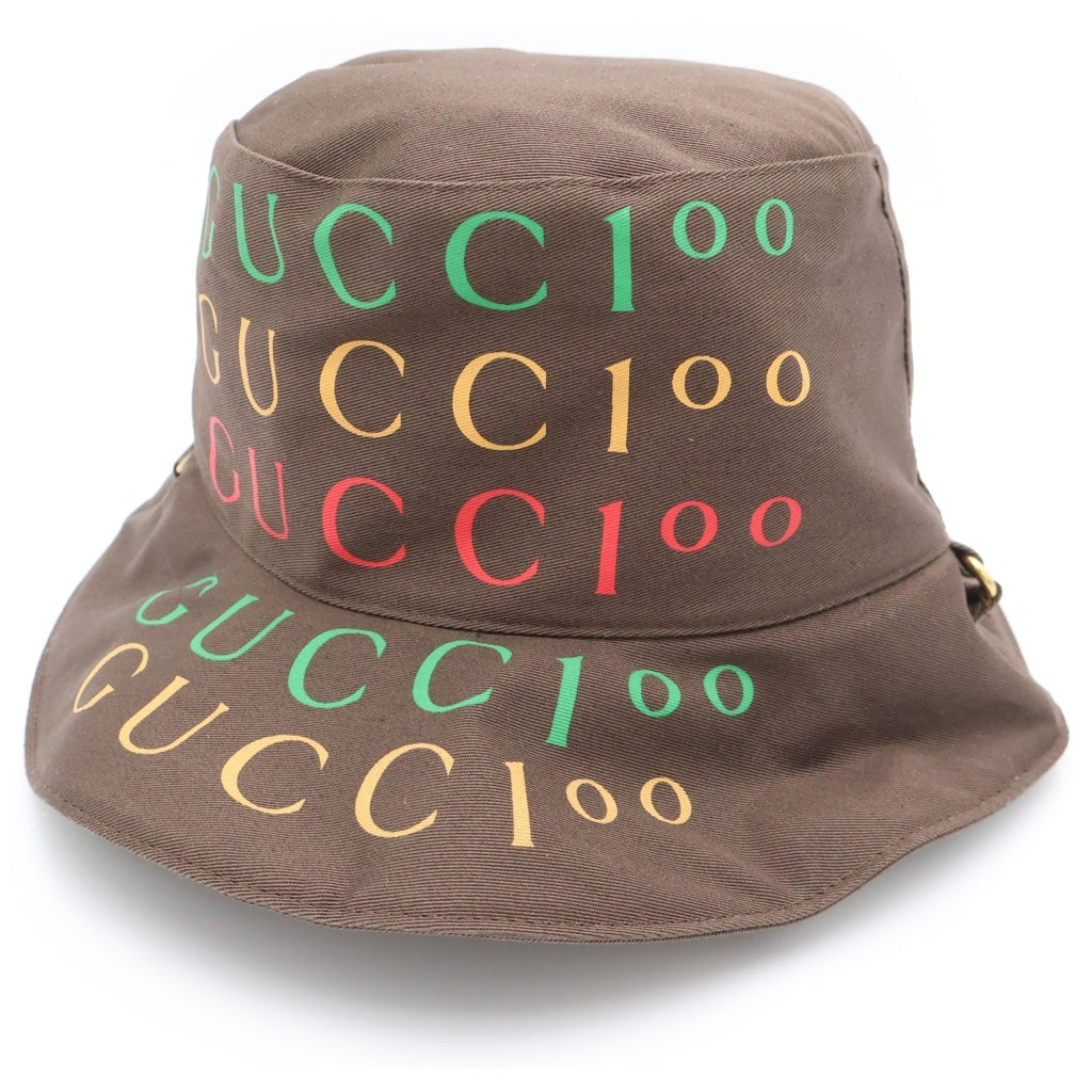 GUCCI(グッチ) 100周年記念モデル リバーシブル バケットハット 679993 ブラウン