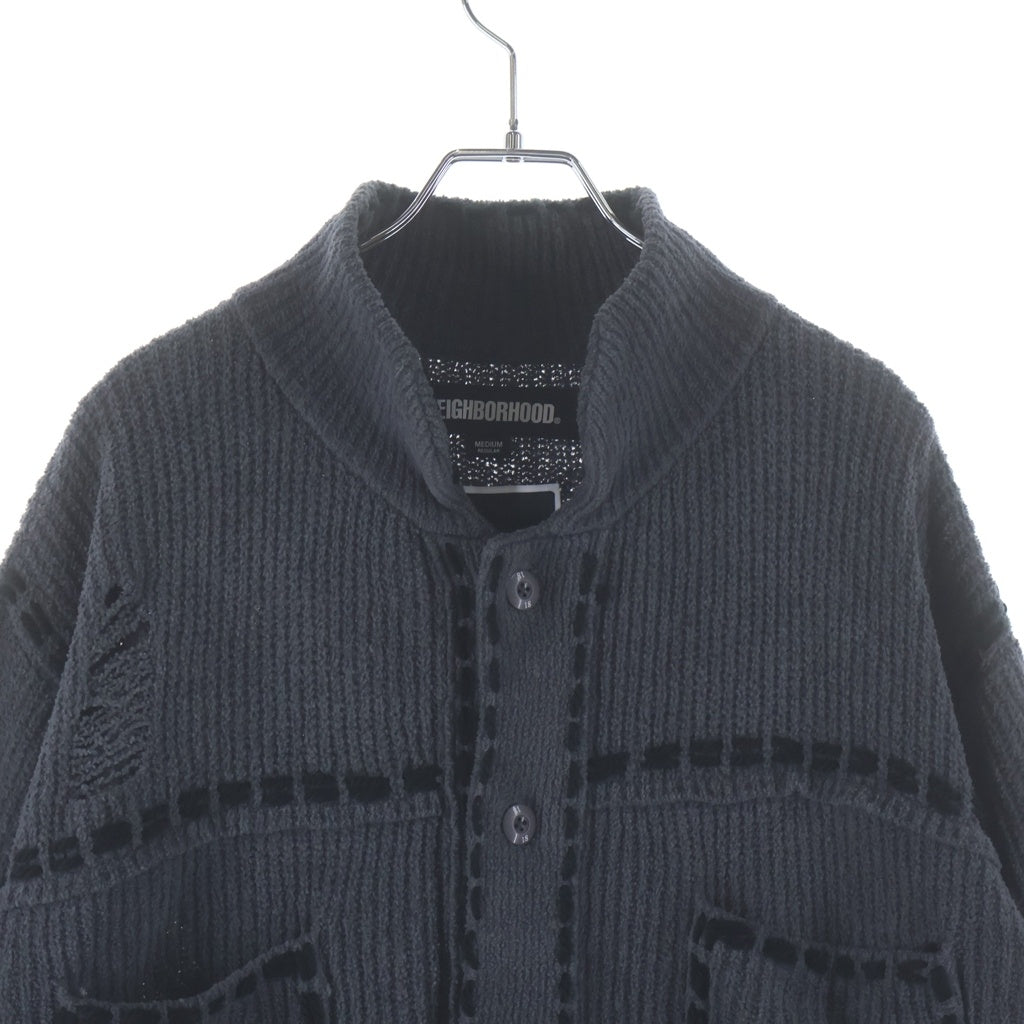 NEIGHBORHOOD(ネイバーフッド) 24AW PG1 SAVAGE KNIT PD-242-NH-KN-011 ニットシャツ グレー