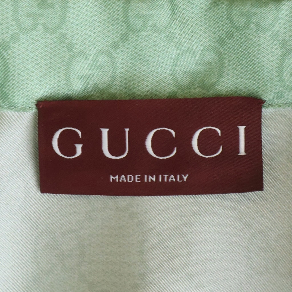 GUCCI(グッチ) 25SS ×HIGUCHI YUKO ヒグチユウコ シルクツイル 864048 総柄 半袖シャツ グリーン