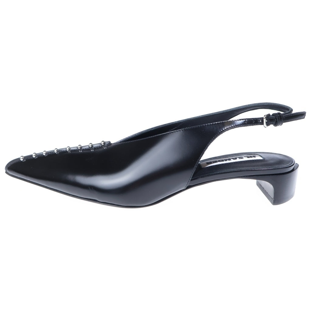 JIL SANDER(ジルサンダー) スタッズ ローヒール パンプス ブラック レディース