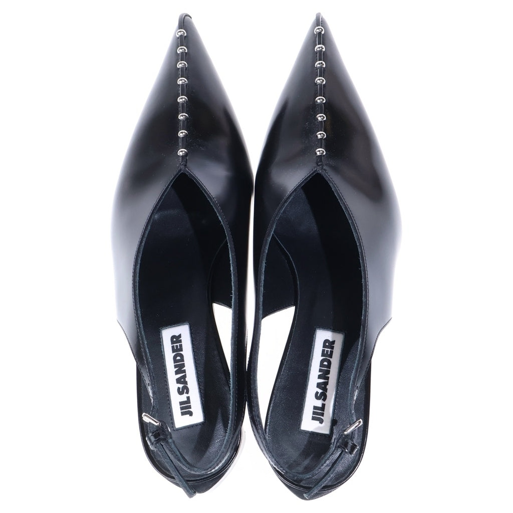 JIL SANDER(ジルサンダー) スタッズ ローヒール パンプス ブラック レディース