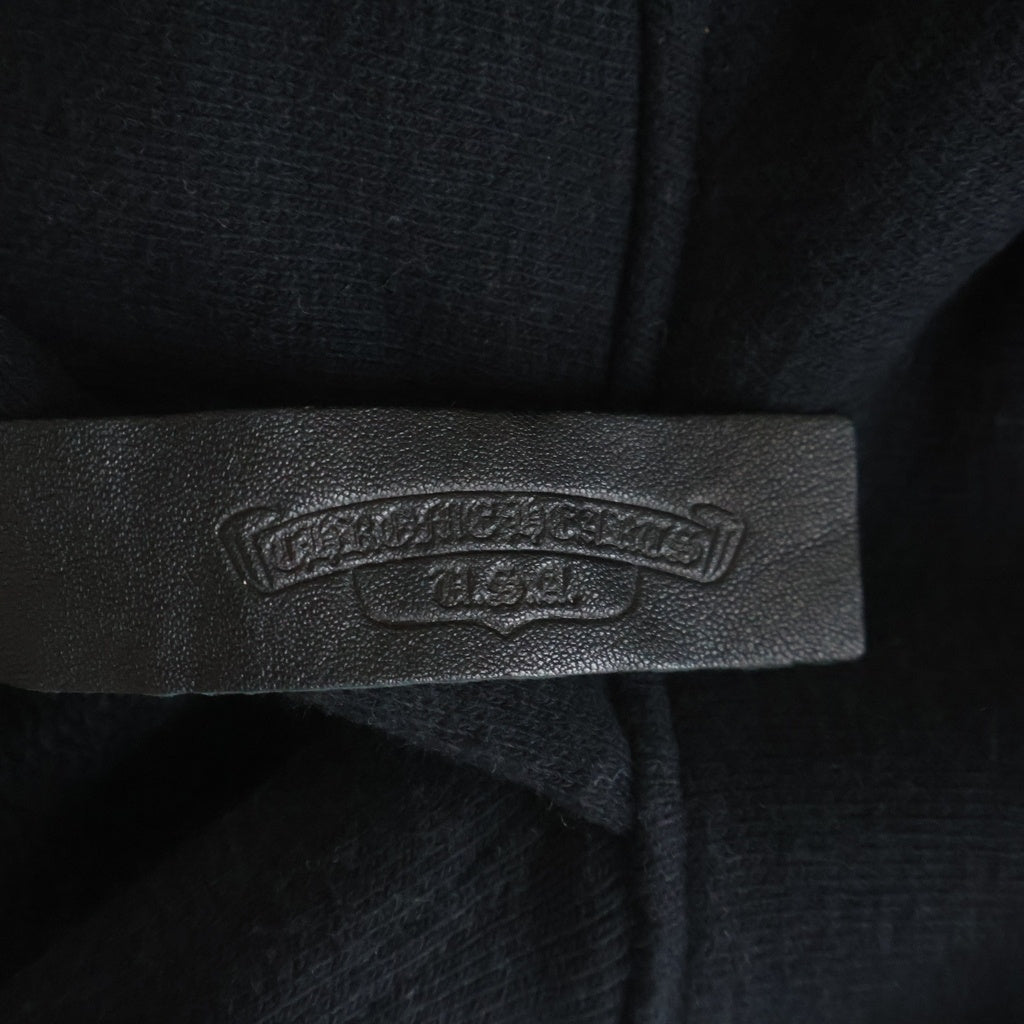 CHROME HEARTS(クロムハーツ) Y NOT ワイノット ロゴ刺繍 CHプラスレザーパッチ プルオーバーパーカー フーディー ブラック
