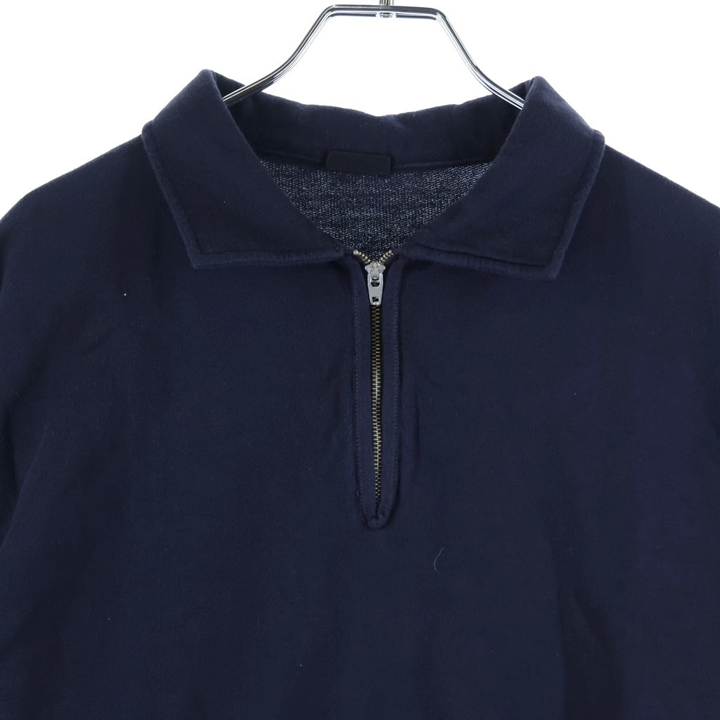 COMOLI(コモリ) 23SS コットンシルクジャージハーフジップスウェット 襟付き X01-05017 ハーフジップスウェット ネイビー