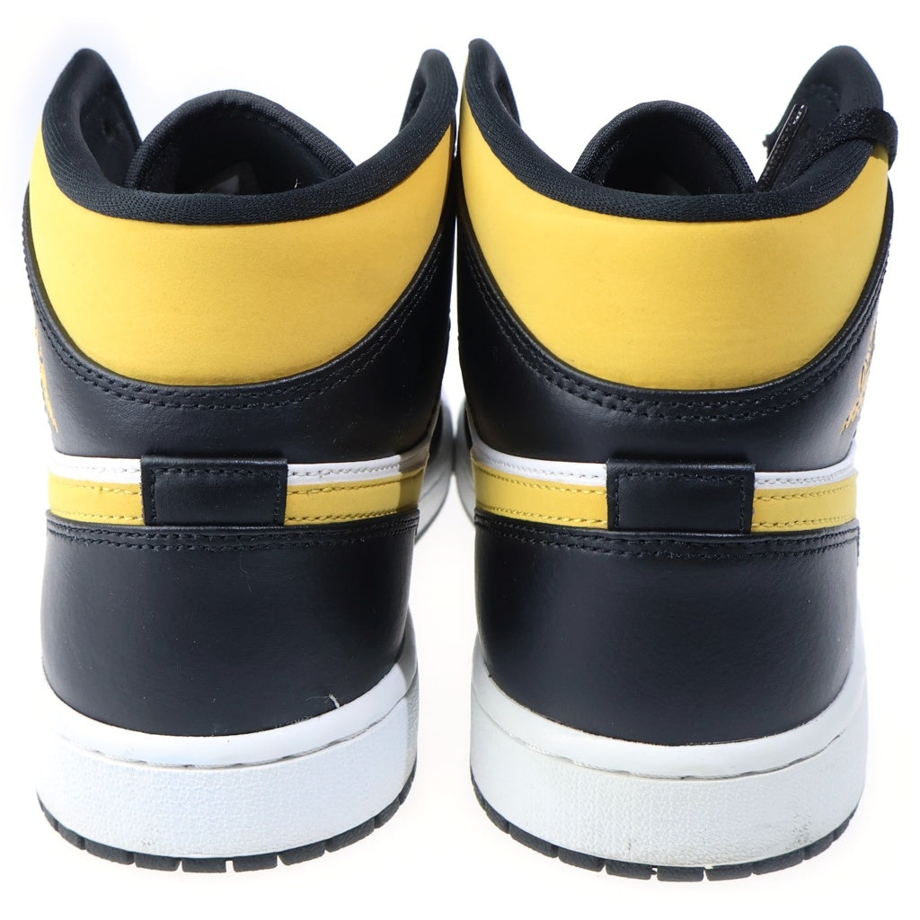 NIKE(ナイキ) AIR JORDAN 1 MID エアジョーダン1 ミッドカットスニーカー ホワイト/ブラック/イエロー 28cm/US10 554724-177