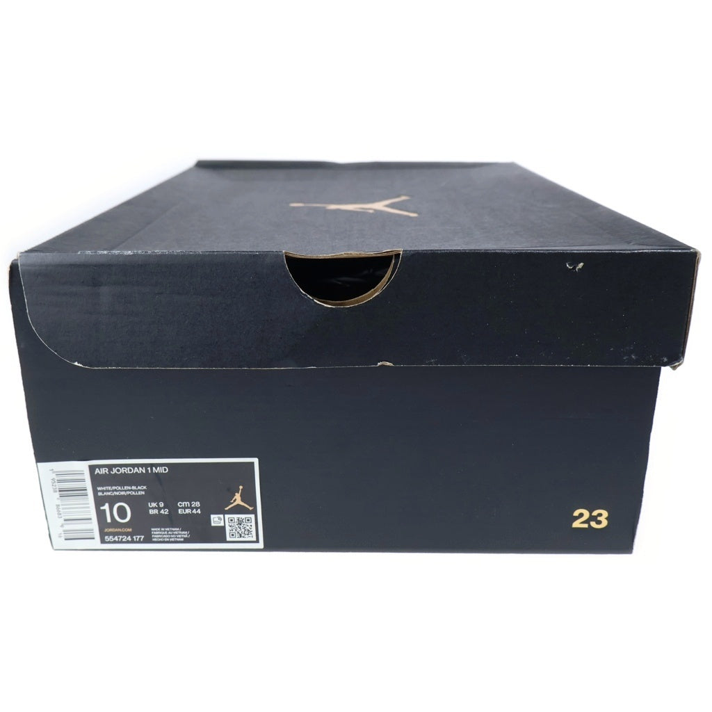 NIKE(ナイキ) AIR JORDAN 1 MID エアジョーダン1 ミッドカットスニーカー ホワイト/ブラック/イエロー 28cm/US10 554724-177