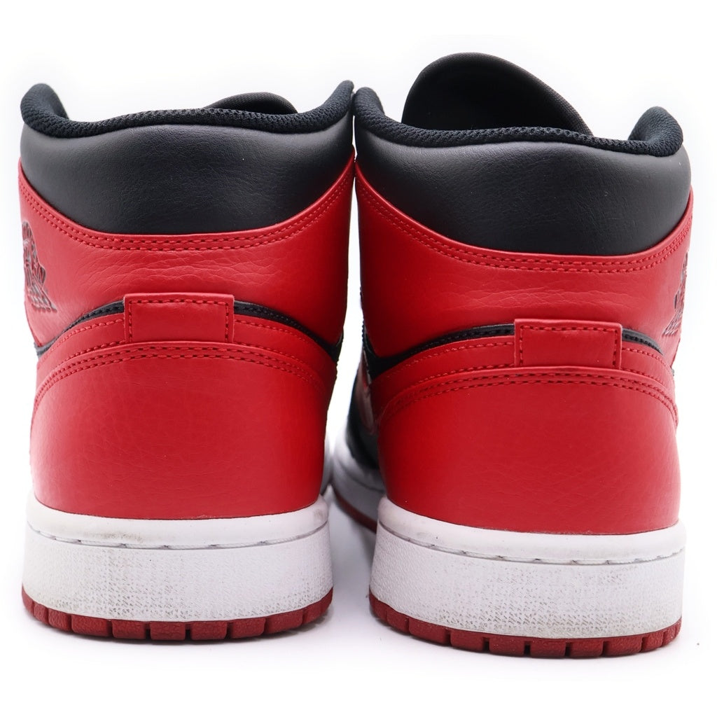 NIKE(ナイキ) AIR JORDAN 1 MID BRED エアジョーダン1 ミッド ブレッド ミッドカットスニーカー ブラック/レッド 26.5cm/US8.5 554724-074