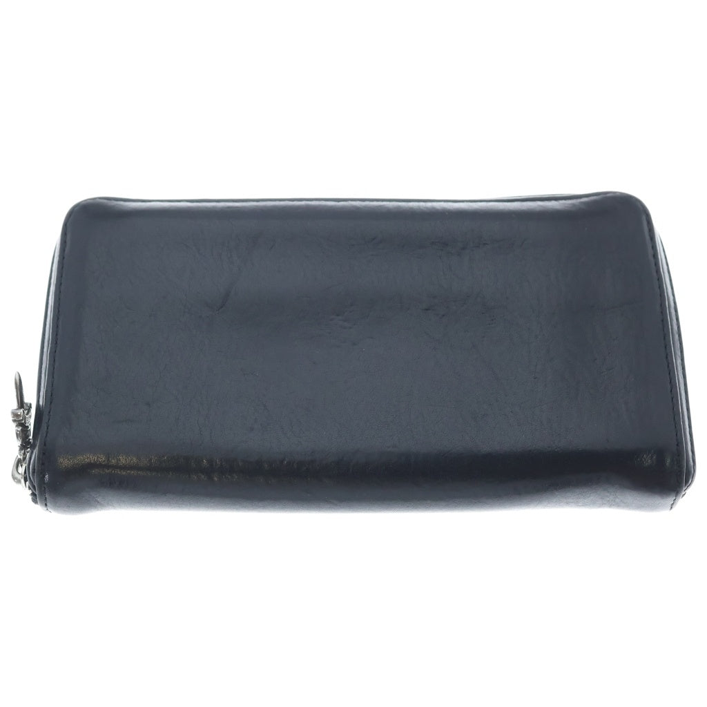 CHROME HEARTS(クロムハーツ) REC F ZIP PLANE プレーン ラウンドジップレザーウォレット 財布 ブラック BCA370