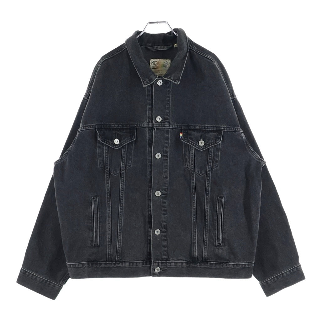 Levi's(リーバイス) Pride Liberation Radical Love Denim Trucker Jacket レインボータブ ポケット付 デニムジャケット ブラック