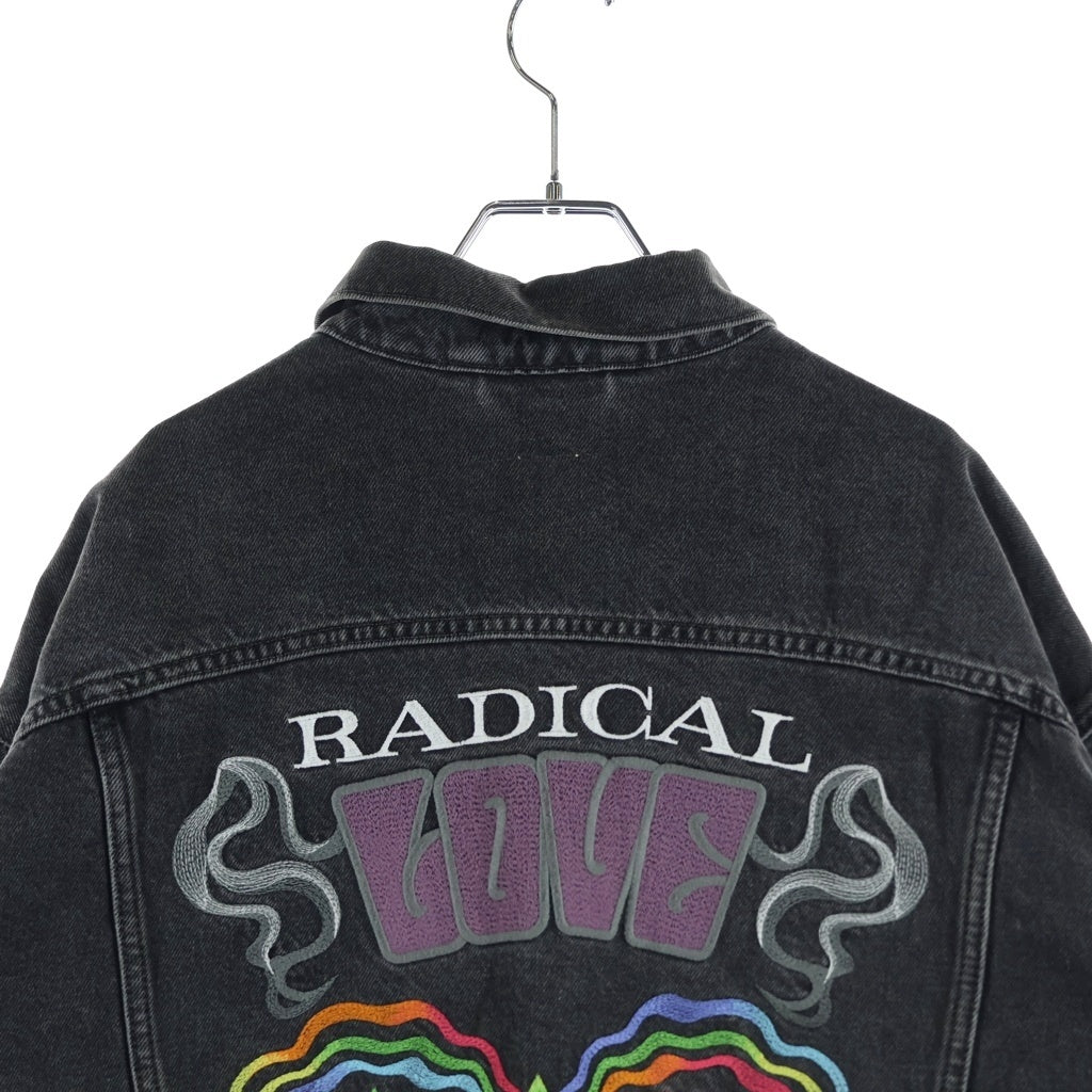 Levi's(リーバイス) Pride Liberation Radical Love Denim Trucker Jacket レインボータブ ポケット付 デニムジャケット ブラック