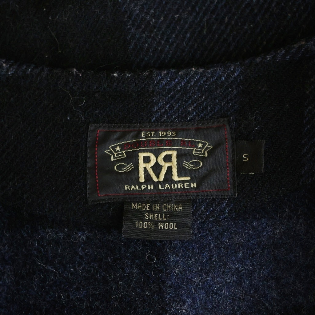RRL(ダブルアールエル) マッキーノ ウール 針シンチ バッファローチェック ベスト ネイビー
