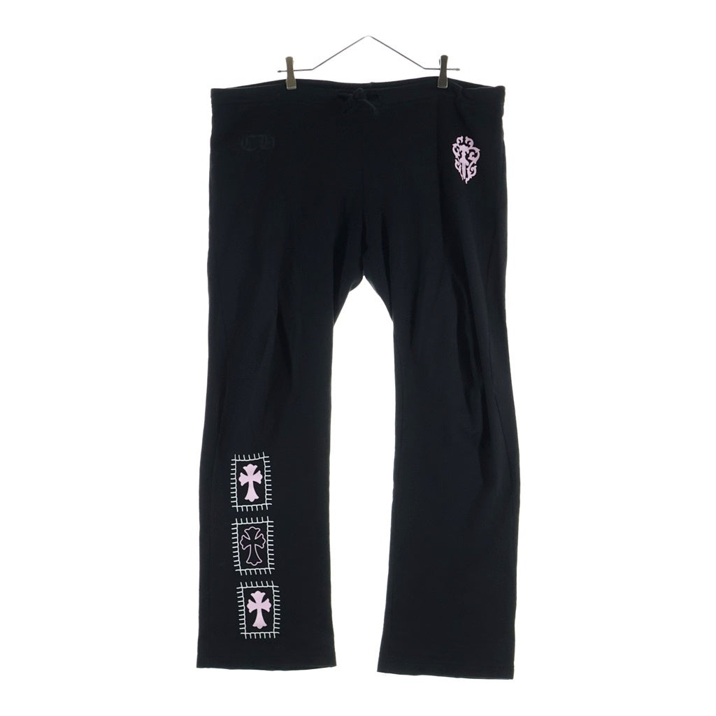CHROME HEARTS(クロムハーツ) 25AW ×DEADLLY DOLL Vine Dagger Floral Cross Sweat Long Pants デッドリードール ヴァインダガー フローラルクロス スウェットロングパンツ ブラック