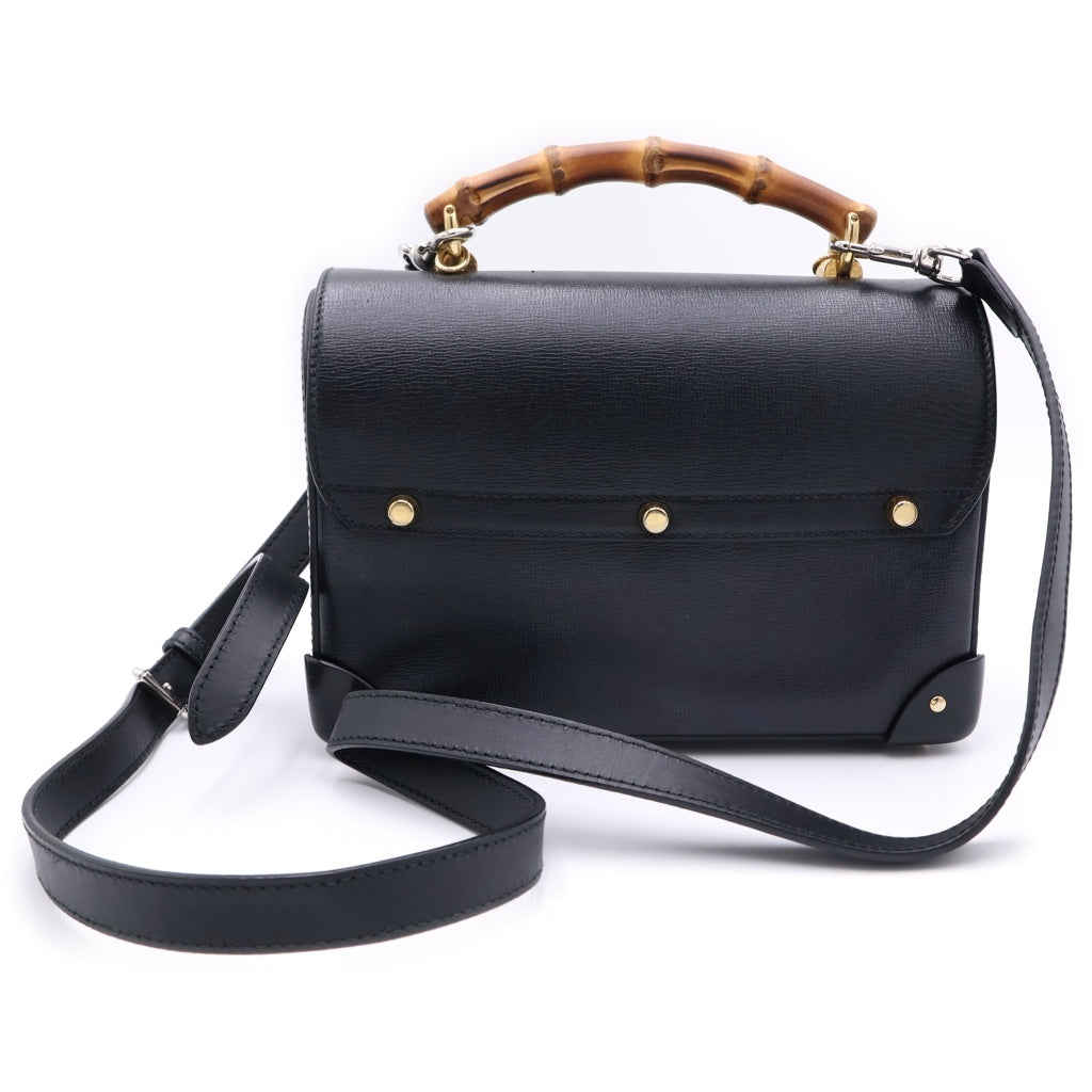 GUCCI(グッチ) PADLOCK バンブーハンドル パドルロック レザーショルダーバッグ 603221 ブラック レディース