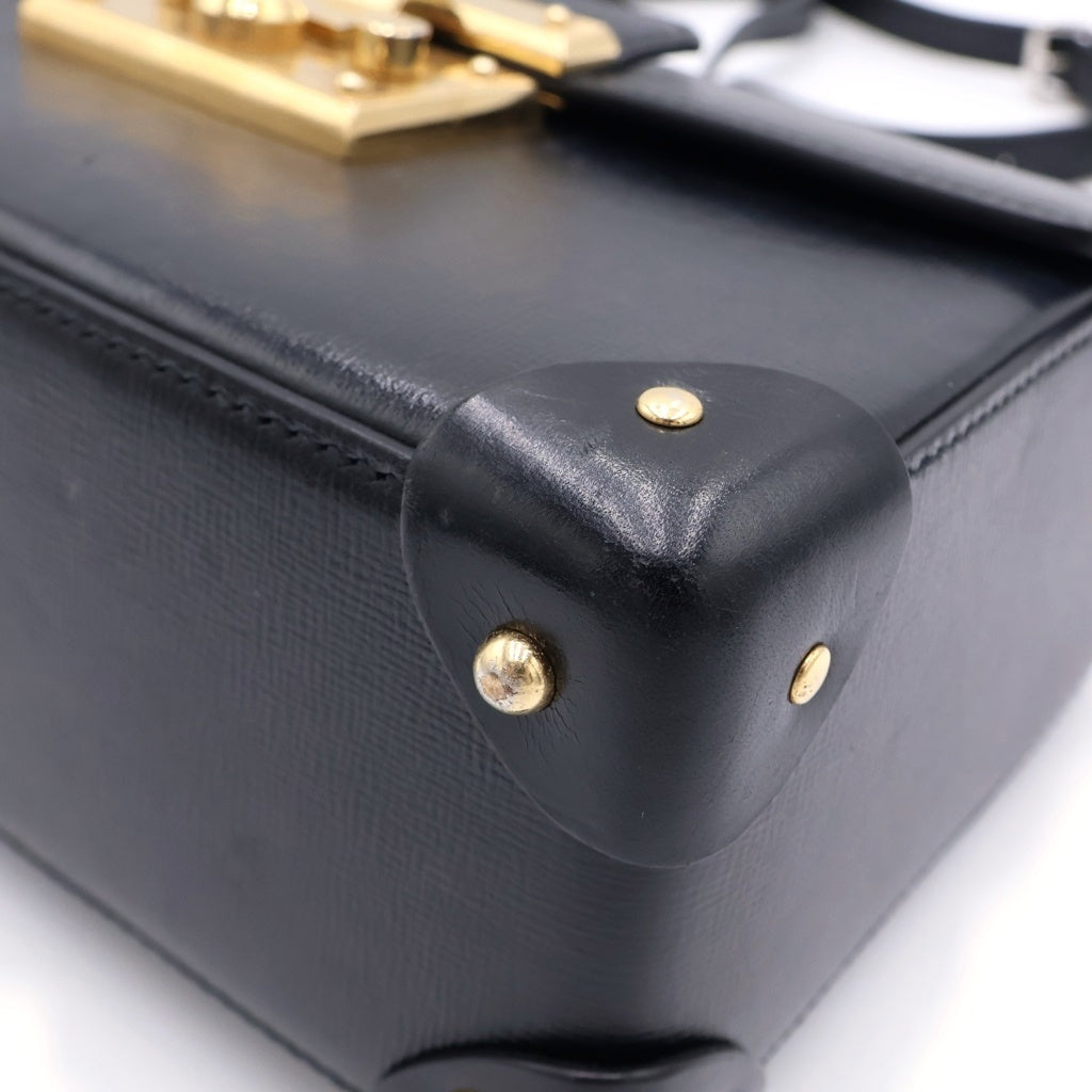 GUCCI(グッチ) PADLOCK バンブーハンドル パドルロック レザーショルダーバッグ 603221 ブラック レディース