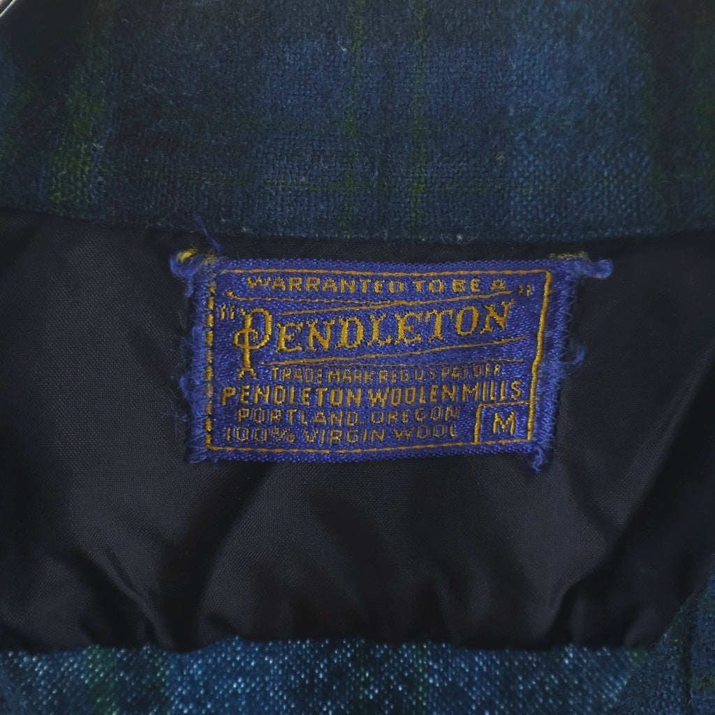 PENDLETON(ペンドルトン) 60s 開襟 ダブルフラップ ウール ボードシャツ グリーン チェック