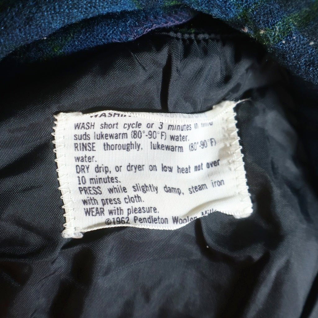 PENDLETON(ペンドルトン) 60s 開襟 ダブルフラップ ウール ボードシャツ グリーン チェック