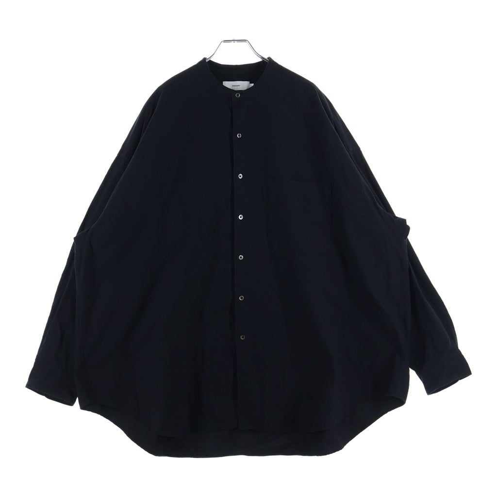 Graphpaper(グラフペーパー) 22AW Oxford Oversized Band Collar Shirt オックスフォード バンドカラー GM223-50072B ロングスリーブシャツ ブラック